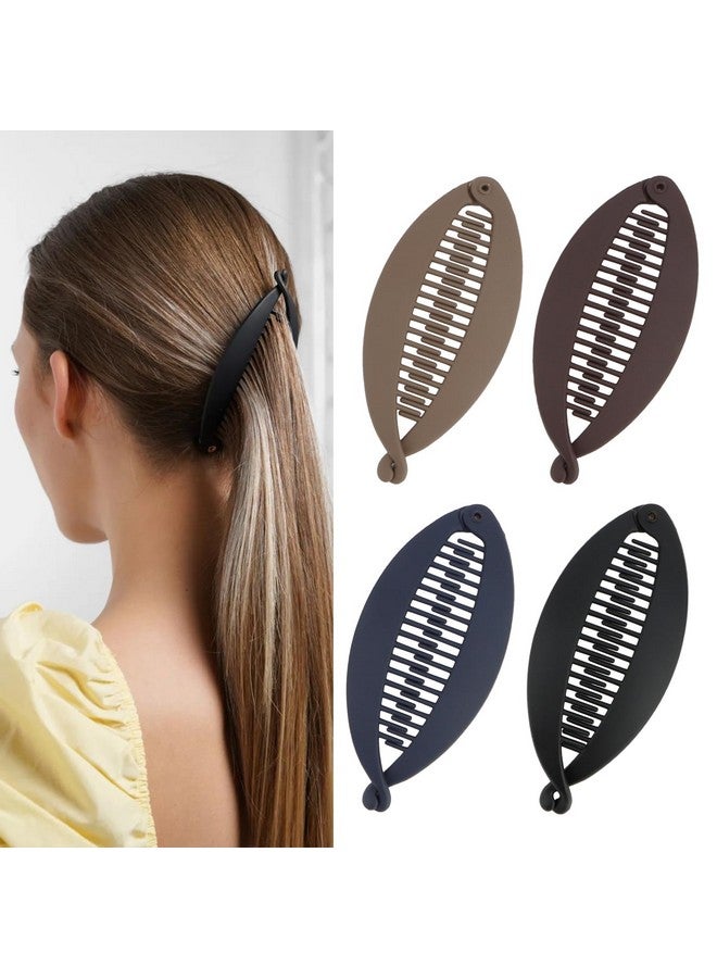 Hapdoo 4Pcs Banana Clips Hair Matte Banana Hair Clips For Thick Hair Thin Hair Medium Strong Hold Ponytail Bun Holder Hair Jaw Clips Barrettes Styling Accessories For Women Girls - Image 1