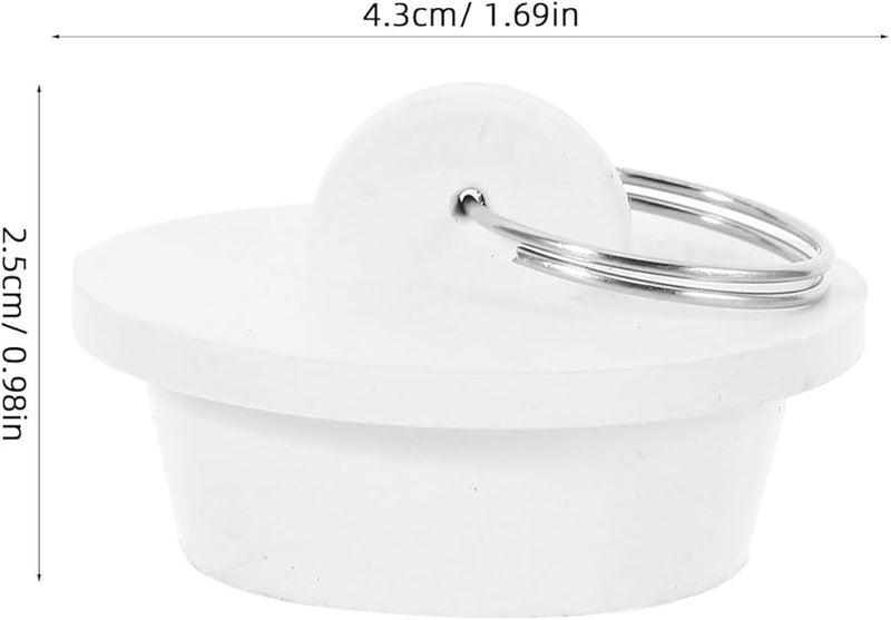 White Rubber Bathtub Drain Stopper with Pull Ring Leakproof Sink Plug for Bathroom Kitchen Laundry - Image 3