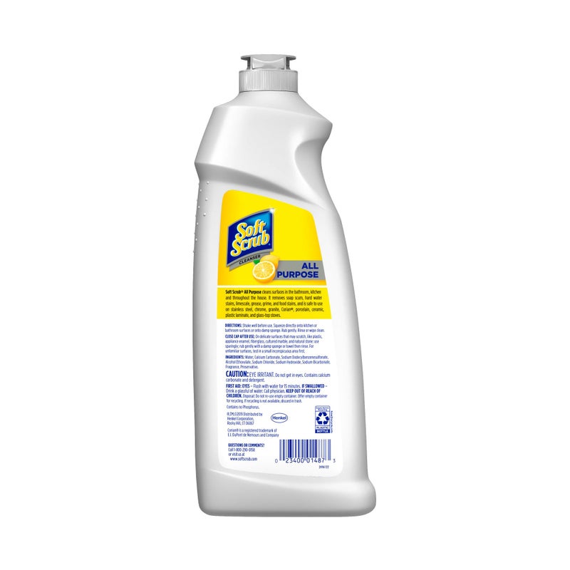 Soft Scrub All Purpose Cleaner, Surface Cleanser, Lemon, 36 Fluid Ounces, 6 Count - Image 2