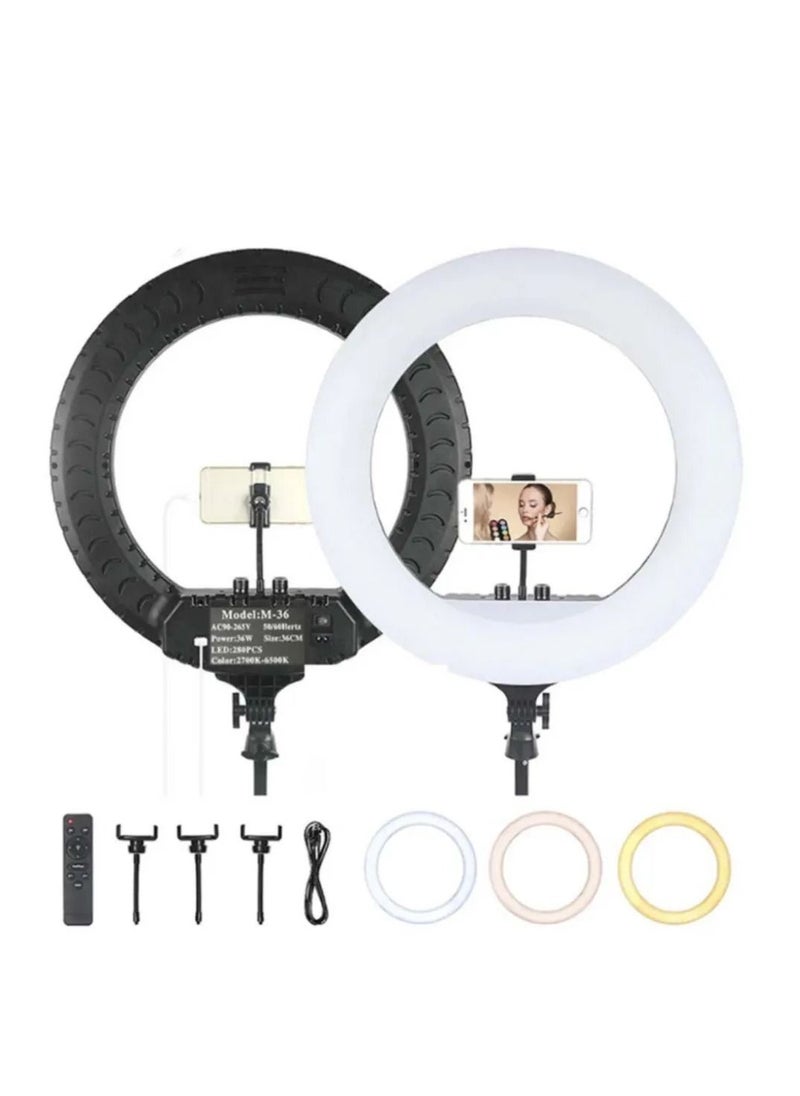 RL - 21 inch Professional Big LED Selfie Ring Light With 3 Mount Phone Holders For Reels Photo Shoot Live Stream Makeup Videos - Image 1