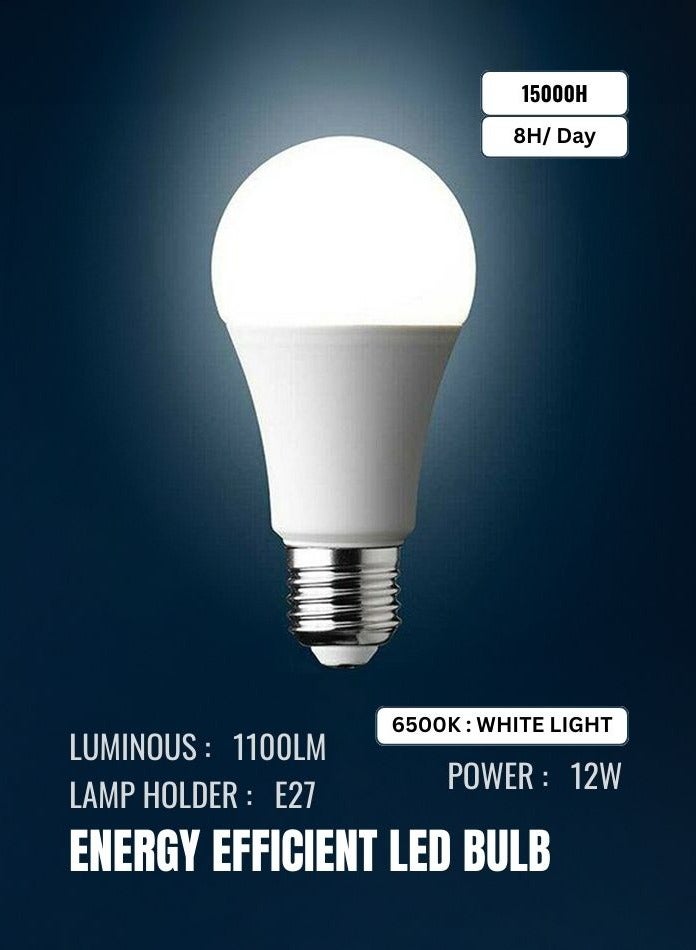 Max Pack Of 5 LED GLS Lights Bayonet Cap BC, 12watt 1100LM Bulbs, 6500K Cool White, A60 E27 B22 Energy Saving Not Dimmable Globe Lamps For Bedroom Downlight Table Lamp Chandelier Hallway Ceiling Lamp etc.  - Image 2