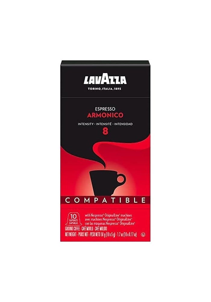 Lavazza Armonico Espresso Compatible Capsules - Dark Roast Coffee, 10 Count - Image 2