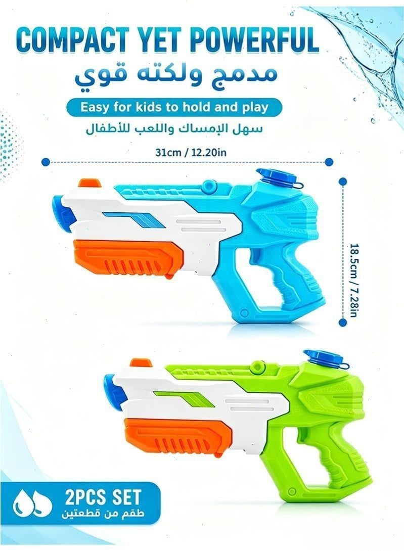 Topyich 2-Pack Water Guns, 600CC Large Capacity Water Blasters for Kids & Adults, Summer Pool Beach Water Toys - Image 2