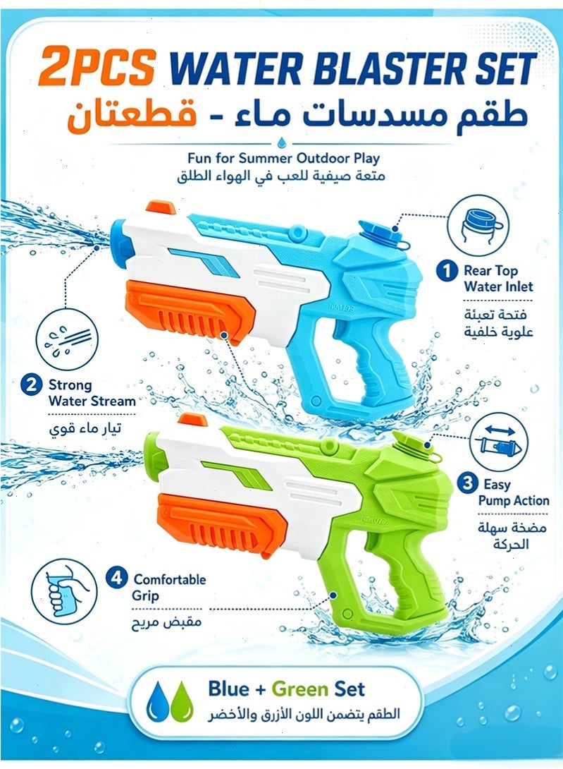 Topyich 2-Pack Water Guns, 600CC Large Capacity Water Blasters for Kids & Adults, Summer Pool Beach Water Toys - Image 3