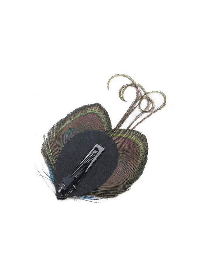 Suoirblss 2 Pcs Women Bohemian Butterfly Peacock Feather Hair Clip Elegant Fascinator Wedding Dance Party Hair Pins Headdress Headwear Hair Accessory - Image 2