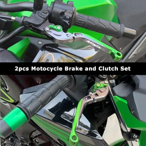 FREAXLL ZX6R ZX10R 2007-2016 Motocycle Brake Clutch Levers Set Foldable Extendable for Ninja ZX-6R ZX-10R Z1000 ZX636R ZX6RR Z1000SX Z750R NINJA1000 Tourer - Green - Image 2
