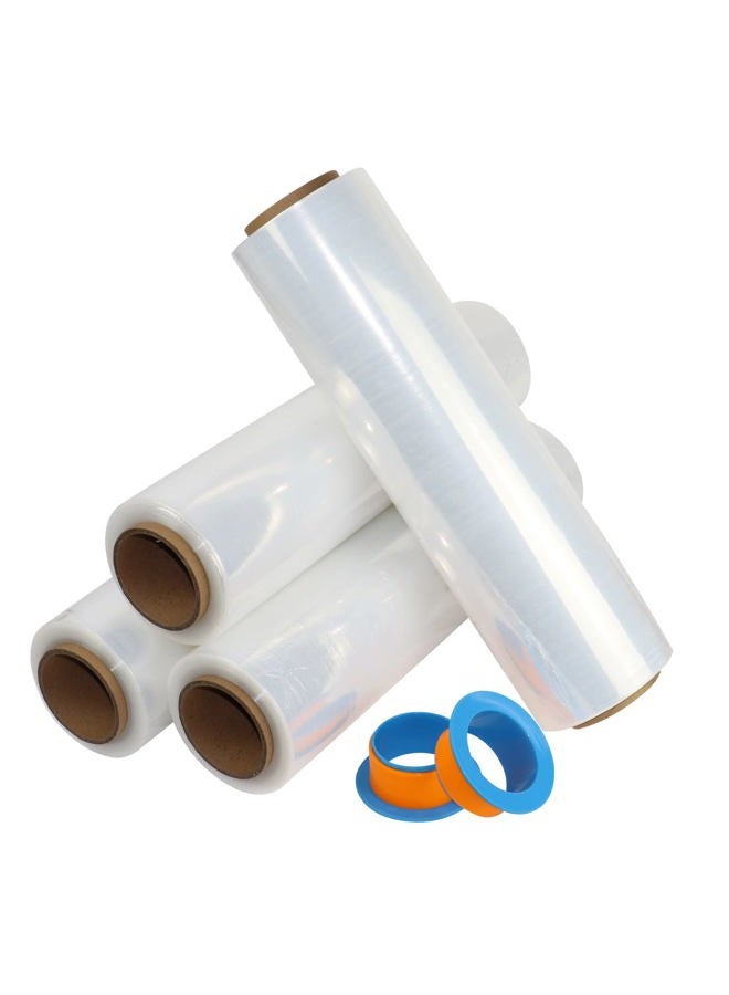 BOMEI PACK Clear Stretch Wrap Roll with Plastic Handle 18" x 1000 Feet 80 Gauge 4 Pack, Shrink Wrap Heavy Duty, Self-Adhering Plastic Wrap for Shipping, Moving - Image 5