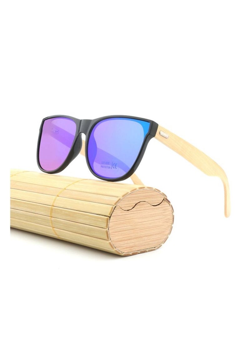 HDCRAFTER UV400 Bamboo Wood Ultra Thin Edge UV Protection Sunglasses - Image 1
