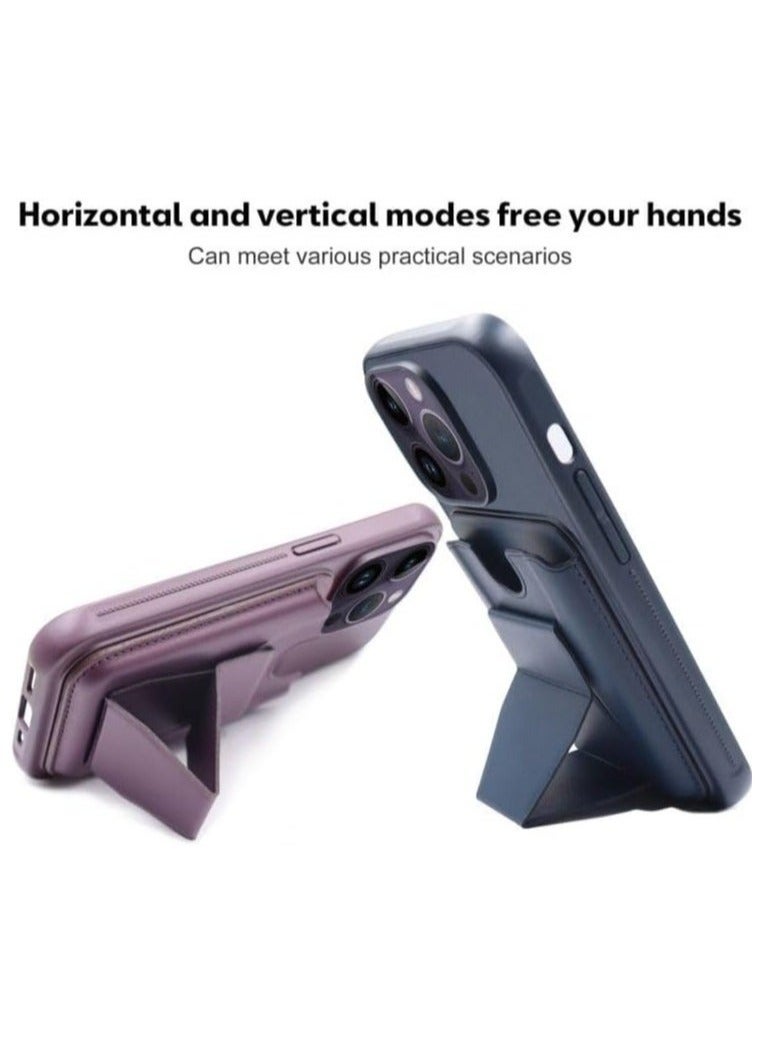 غطاء خلفي من الجلد مع محفظة للبطاقات، جراب Shockpoof قابل للطي متوافق مع هاتف Honor X7C (أزرق) - Image 2