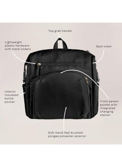 JuJuBe JuJuBe Modern Diaper Bag Backpack with Portable Changing Pad, Baby Stroller Straps, Large Travel Backpack for Boy or Girl, For Carrying Baby Bottles, Baby Wipes, Diapers, Pacifiers, Black  - Image 4