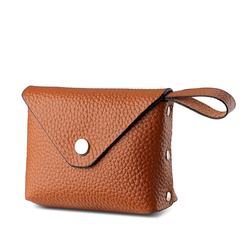 2023 Mini Coin Purse Womens Top Layer Leather Brown