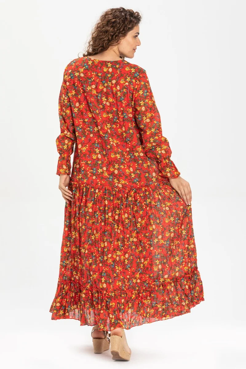 اليش شيل بيزي Floral Tiered Maxi Dress