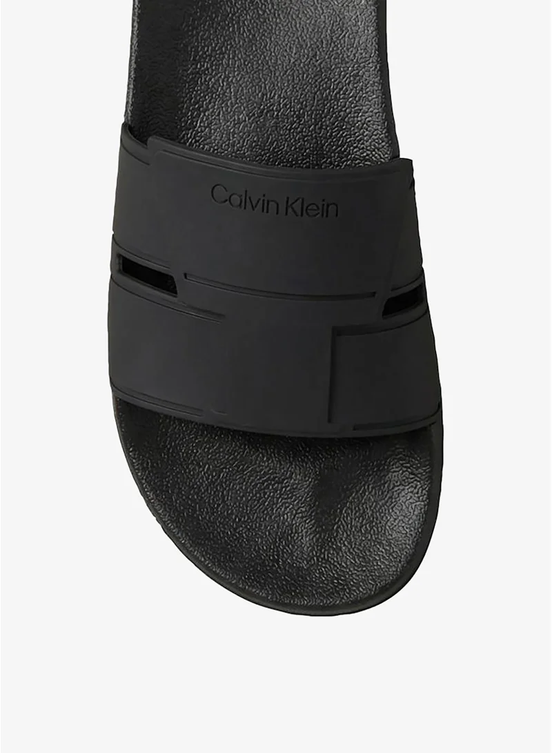 CALVIN KLEIN Triple Black Essential Double Slide Sandals for Men | Best Price UAE
