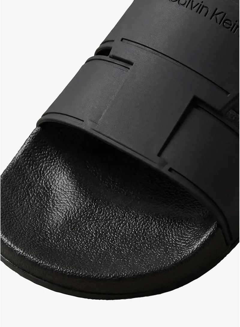 CALVIN KLEIN Triple Black Essential Double Slide Sandals for Men | Best Price UAE
