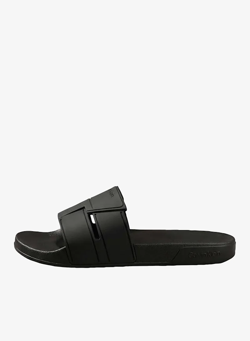 CALVIN KLEIN Triple Black Essential Double Slide Sandals for Men | Best Price UAE