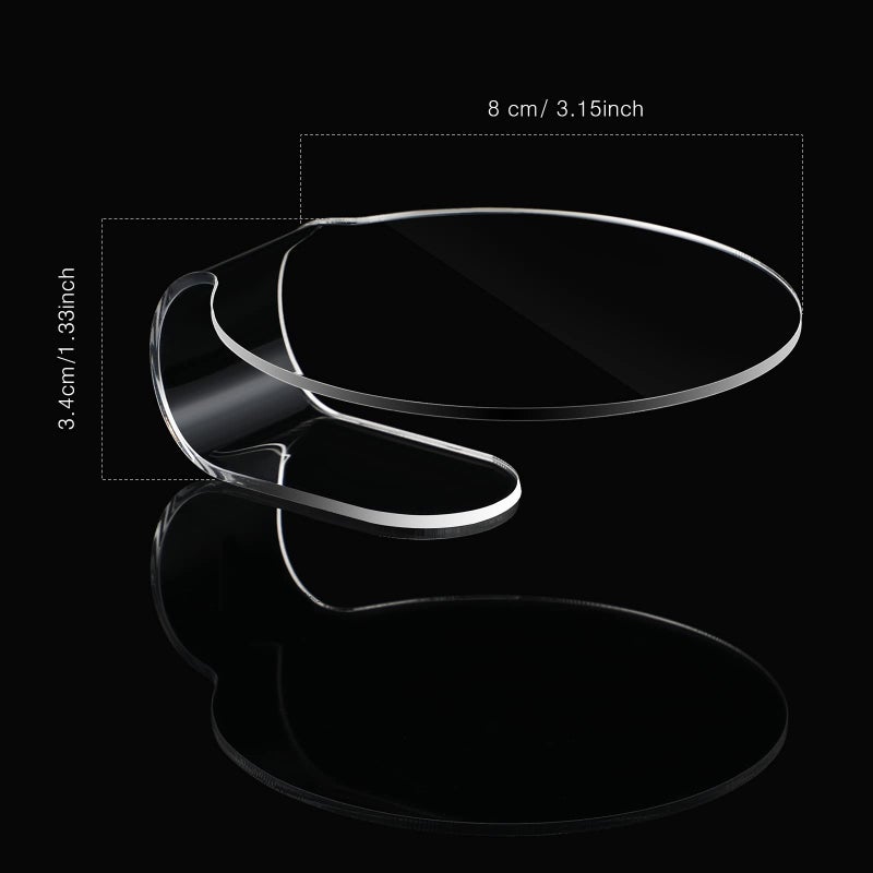 Chinco 2 Pieces Makeup Mixing Palette Makeup Mixing Tray Acrylic Foundation Palette Clear Eyeshadow Hand Cosmetic Foundation Dish Handheld for Blending - Image 2