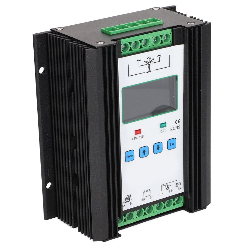 Wind Solar Hybrid Controller 600W 12V 24V Aluminum Alloy Digital Intelligent Control - PWM Charging Unloading Overcurrent Limiting Functions with LCD Display for Vertical Wind Turbines - Image 3