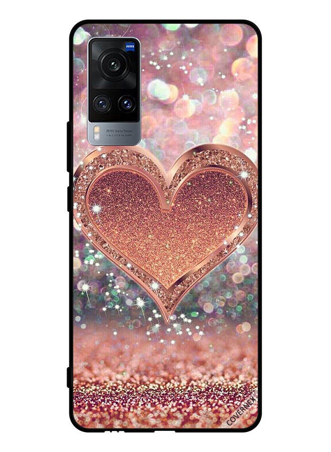 Covernex Protective Case Cover For Vivo X60 Golden Glitter Heart - Image 1