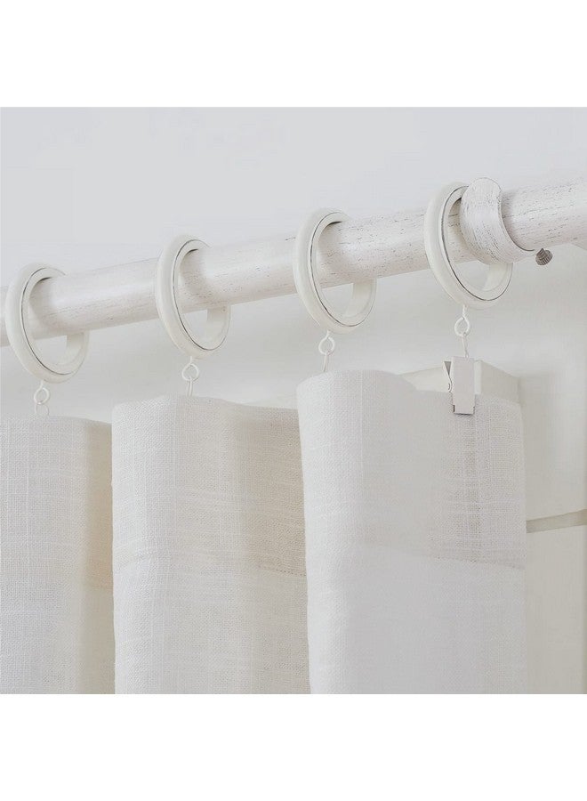 MODE MODE Farmhouse Collection Beveled Curtain Clip Rings, Set of 14 Curtain Rings with Clips, Fits MODE Farmhouse Curtain Rod Sets, 1 3/4”, Weathered White - Image 3