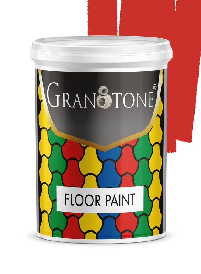 GRANOTONE Floor Paint 1 Litre PO Red Colour Polyurethane and Acrylic Polymer Based Concrete Sealer Anti Slip Thick and Durable for Cement Floor and Tiles Made in India - Image 1