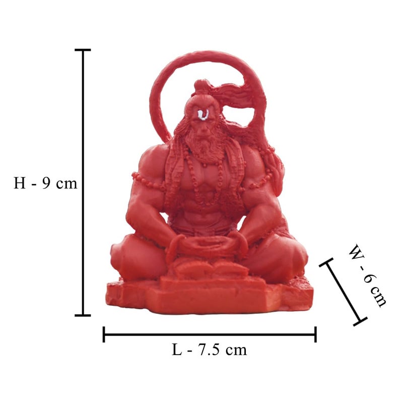 Natali Traders Meditating Hanuman Ji Murti for Car Dashboard Dhyan Mudra Meditation Bajrangbali Statue Showpiece Bahubali Hanuman Idol for Home Decor Office Spiritual Gift Orange - Image 2