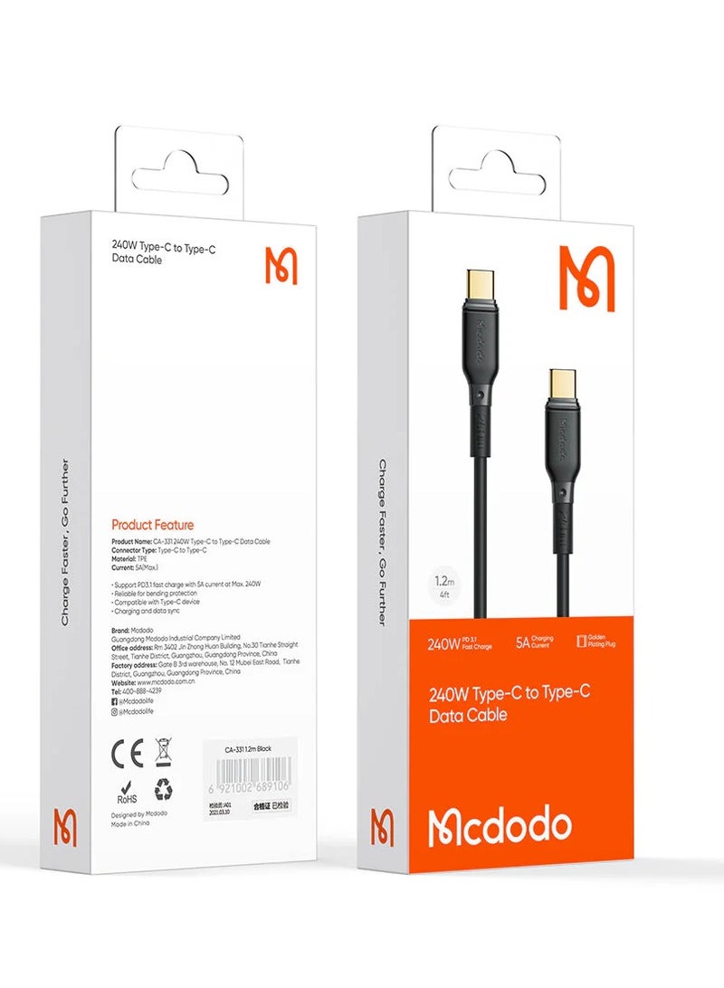 Mcdodo CA-331 Type-C to Type-C Mobile Cable Super Fast Charge 240W PD - Image 2