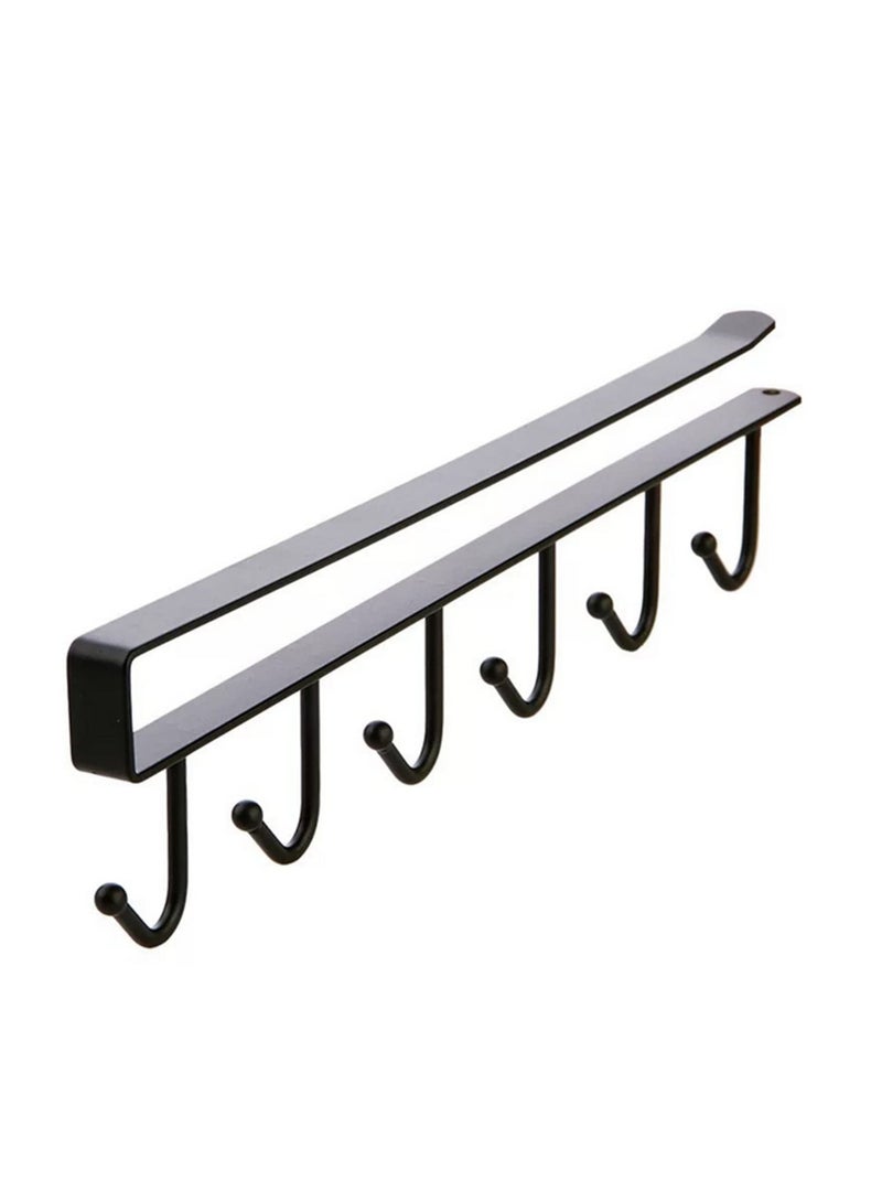 Multifunction Kitchen Storage Rack Cupboard Shelf Hanging Hook Wardrobe Organizer Holder - Image 1