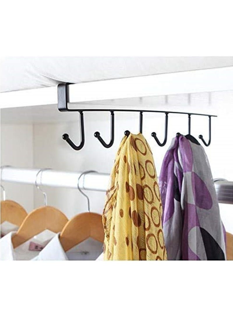 Multifunction Kitchen Storage Rack Cupboard Shelf Hanging Hook Wardrobe Organizer Holder - Image 4