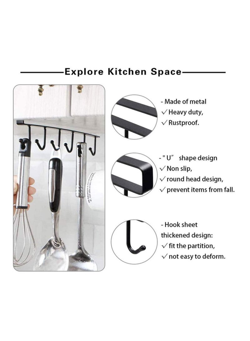 Multifunction Kitchen Storage Rack Cupboard Shelf Hanging Hook Wardrobe Organizer Holder - Image 5