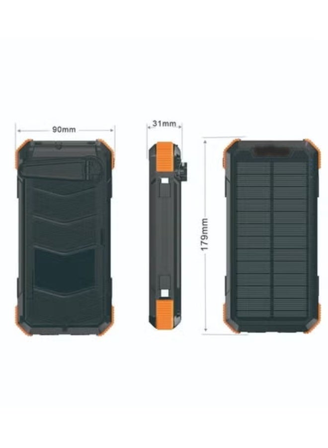 HOMESTAR 4-Panel Solar Power Bank 20000mAh, Power Bank with Detachable Panels, Built-In Cable, Hand Crank Charging, Multi-Mode Flashlight, IP45 Water Resistant, Detachable Cables - Image 4