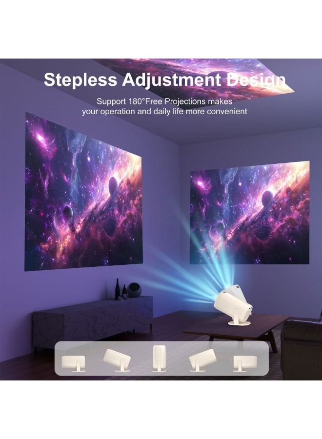 YT Portable Mini Smart Projector 8K Android 14, WiFi6, Built-in Apps & Auto Keystone, Home Theater Full HD For Indoor Outdoor Compatible with Android/iOS/Windows/TV Stick/HDMI/USB/Game Controller/Computer/Laptop/Smartphone - Image 5