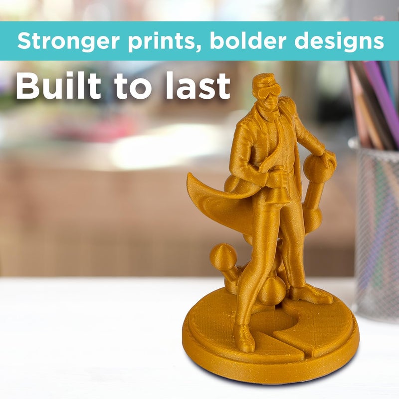 polymaker PLA PRO Filament 1.75mm 1kg, Tough & High Rigidity Metallic Gold 3D Printing Filament, PolyLite PLA PRO 3D Printer Filament 1.75mm, Print with Most 3D Printers - Image 2