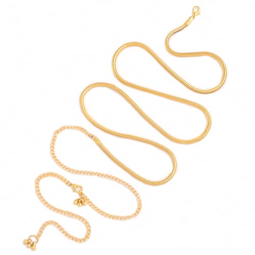 VAMA FASHIONS Adjustable Round Snake Waist Belly Body Chain Kamarbandh Beach Bikini Chains for Women & Girls (14k Gold Waist Chain) - Image 1