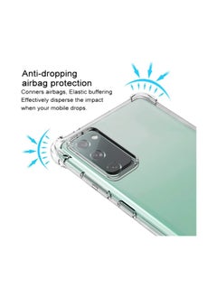 Rock Pow حافظة هاتف جالاكسي S20 FE 5G شفافة وجوانب معززة من مادة TPU غطاء هاتف خلوي مرن ممتص للصدمات لهاتف سامسونج جالاكسي S20 FE 5G (شفاف)  - Image 4