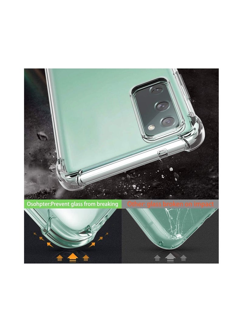 Rock Pow Galaxy S20 FE 5G Case Clear Transparent Reinforced Corners TPU Shock-Absorption Flexible Cell Phone Cover for Samsung Galaxy S20 FE 5G(Clear) - Image 3