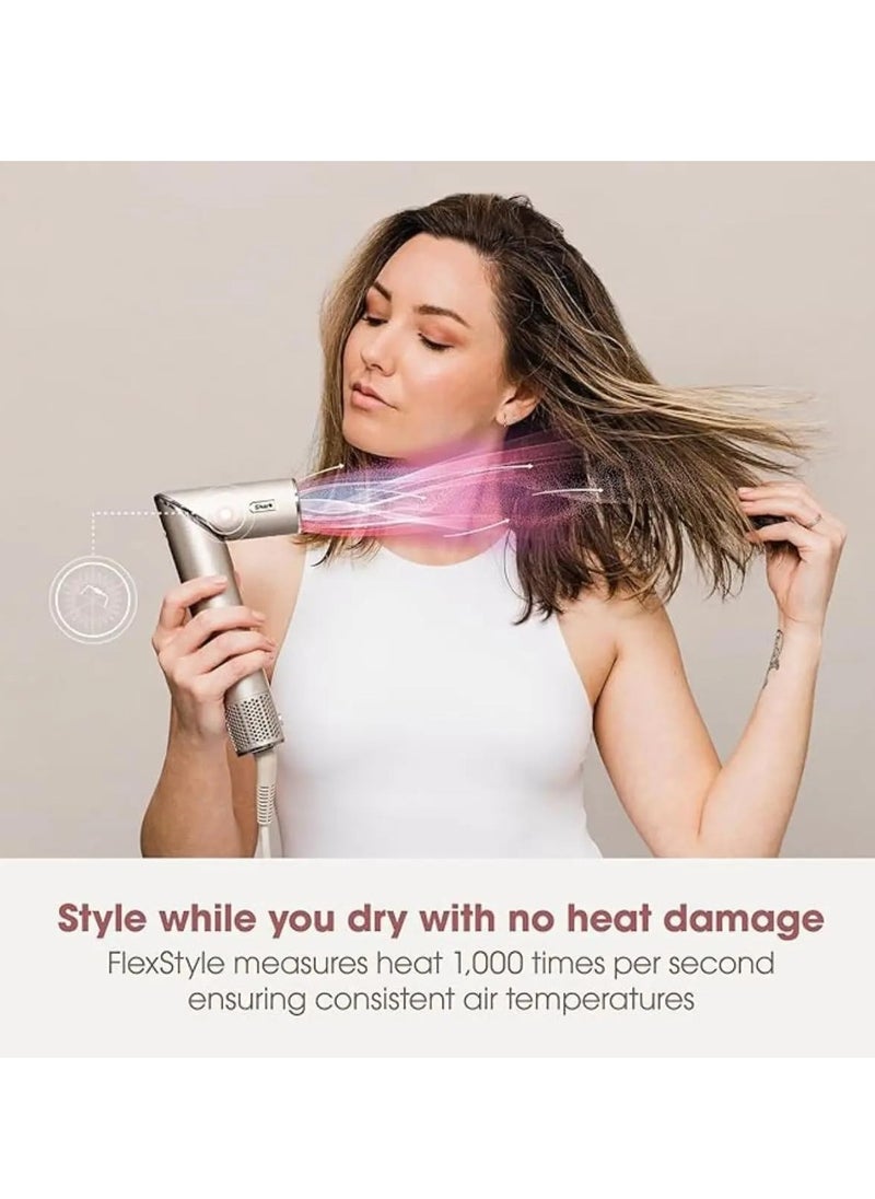 Shark - Shark FlexStyle Air Styling & Drying System, Powerful Hair Blow Dryer & Multi-Styler With Auto-Wrap Curlers, Curl-Defining Diffuser, Oval Brush, & Concentrator Attachment, Stone (Silk), HD441SLME - Image 1