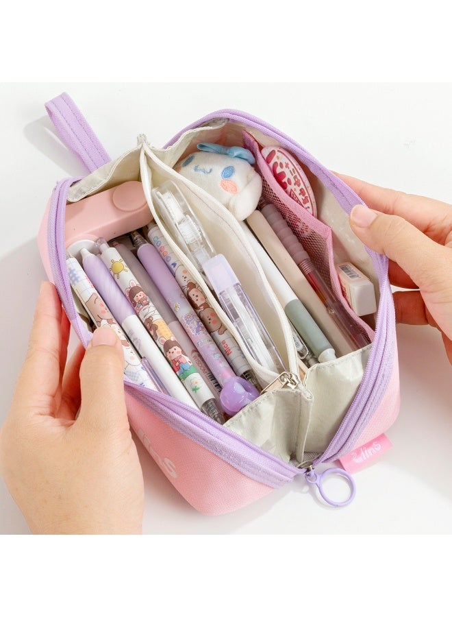 Kids Pencil Case 6-12 Years Multi-Layer Large Capacity Lightweight Easy-to-Clean School Supplies - Image 2