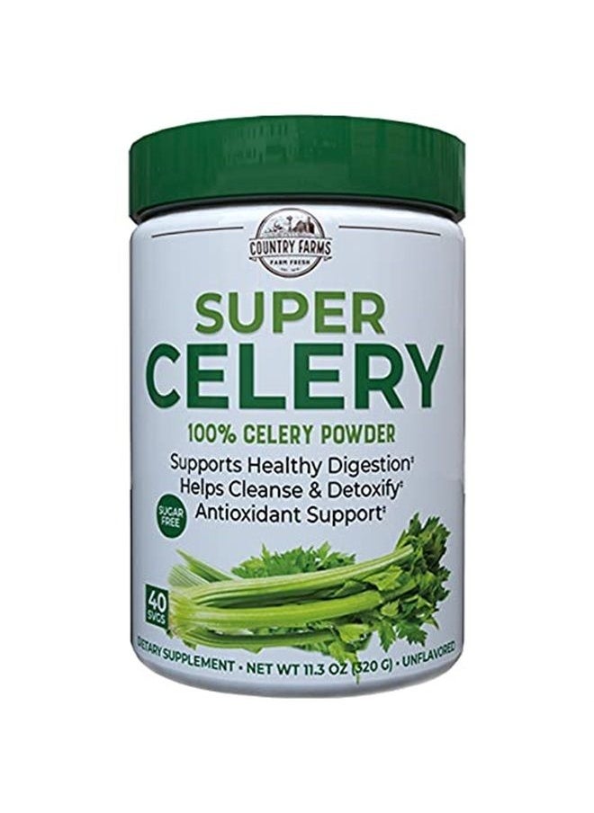 COUNTRY FARMS - Country Farms Super Celery Powder, 100% Celery Powder, Supports Healthy Digestion, Helps Cleanse & Detoxify, Antioxidant Support, 40 Servings, 11.3 Ounce (Pack of 1) - Image 1