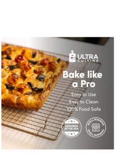 Ultra Cuisine Ultra Cuisine Oven-Safe, Dishwasher-Safe 100% Stainless Steel Cooling and Baking Rack Set Heavy Duty Tight-Wire - 11.5 x 16.5-inch - Set of 2 - Half Sheet Pan Cooling Racks  - Image 3