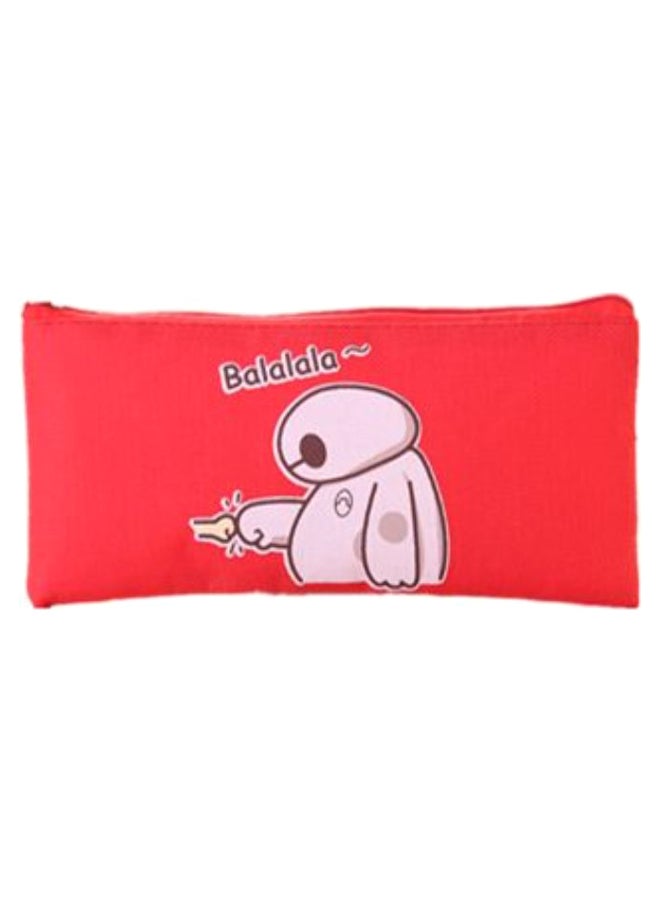 Baymax Printed Pencil Case Pink/White - Image 1