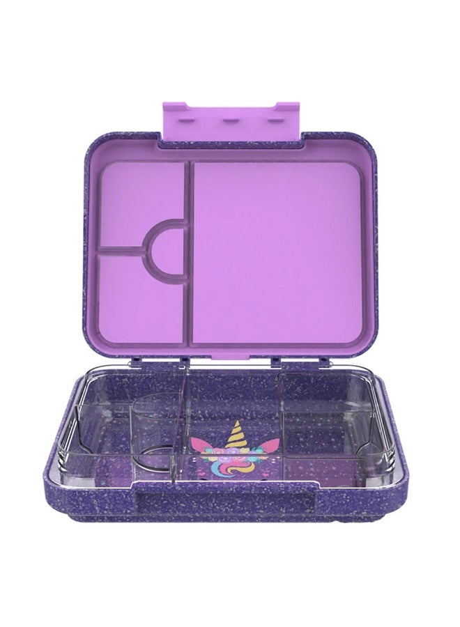 Starmarz Bento Glitter Lunch Box (Little Princess) – 4-6 Compartments, 3 Sandwich Cutters, 2 Fruit Pickers, 1195ml Capacity, Detachable Tray – Purple - Image 3
