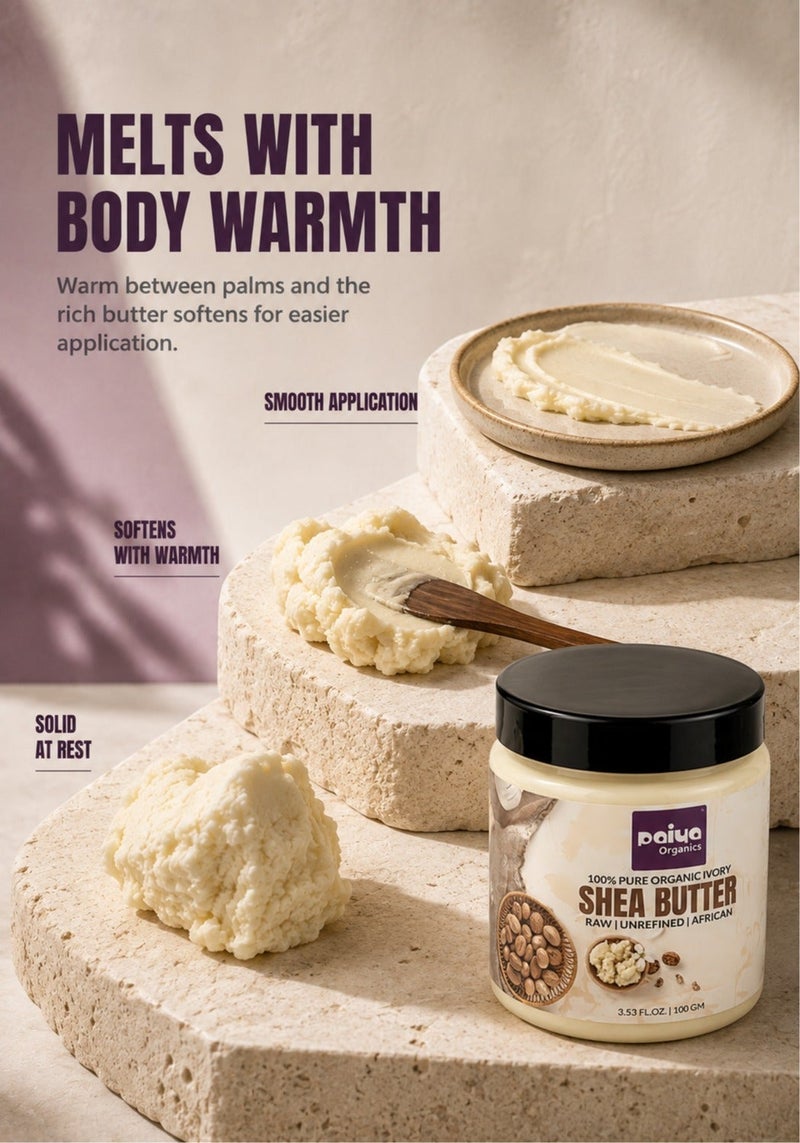 Paiya Organics Shea Butter 100g, Raw Unrefined For Skin Face Hair Stretch Marks - Image 4