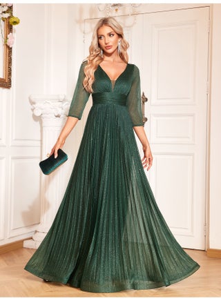 Chic V-Neck Long Sleeve Chiffon Evening Dress for Women - Elegant Mermaid Maxi Party Gown - pzsku/Z77AACF0B1868E0DB4EB5Z/45/1744275418/d40837aa-c85b-4586-b533-58f10b7bab6a