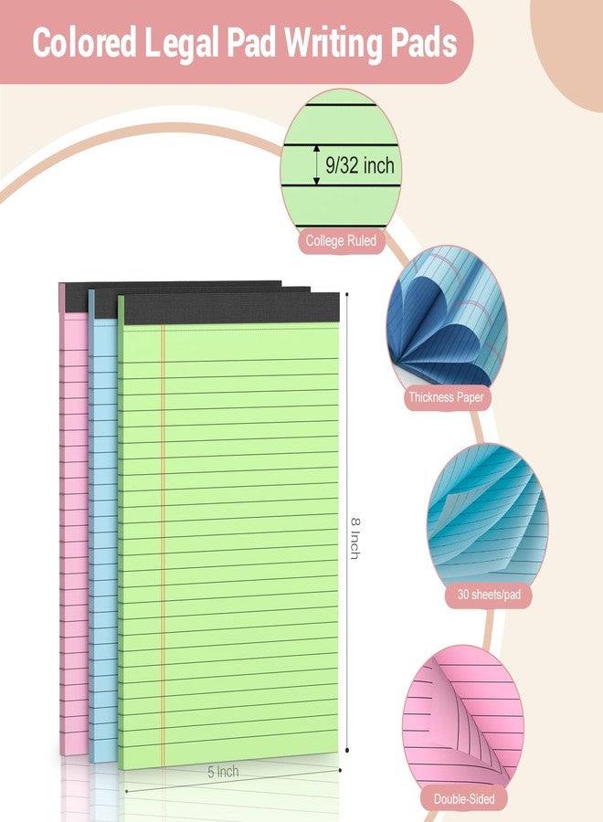Vishoitty Colored Legal Pads 5 x 8 Note Pad, 6 Pack Lined Paper selfsticknote - Image 2