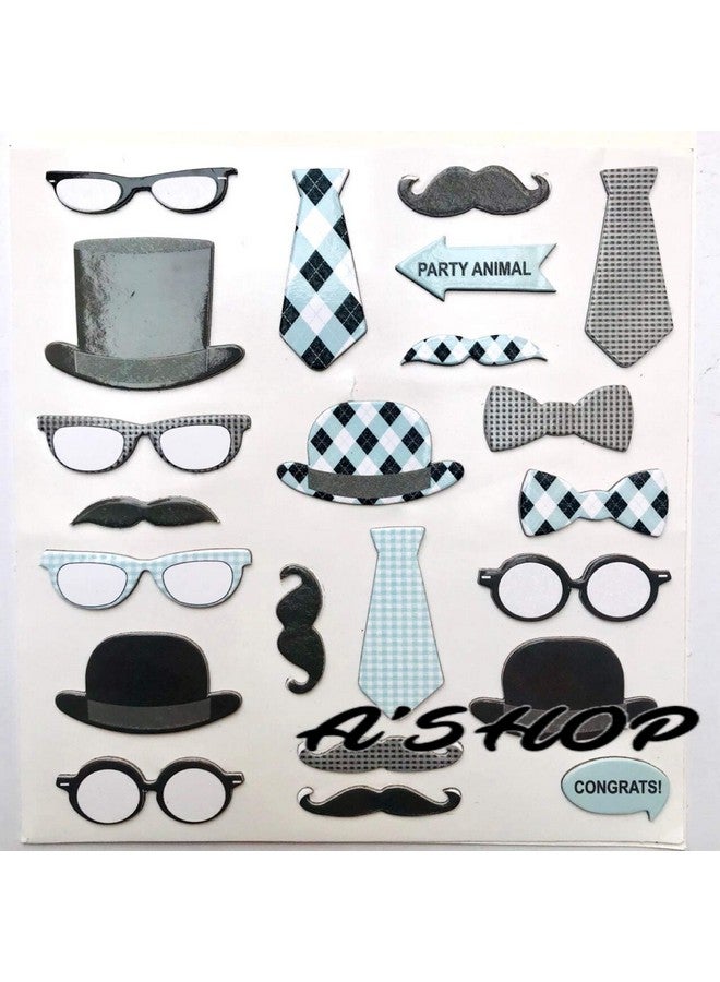 A'SHOP Attractive Moustache and Emojis Self Adhesive Handmade Stickers for Art and Craft(Set of 3) - Image 5