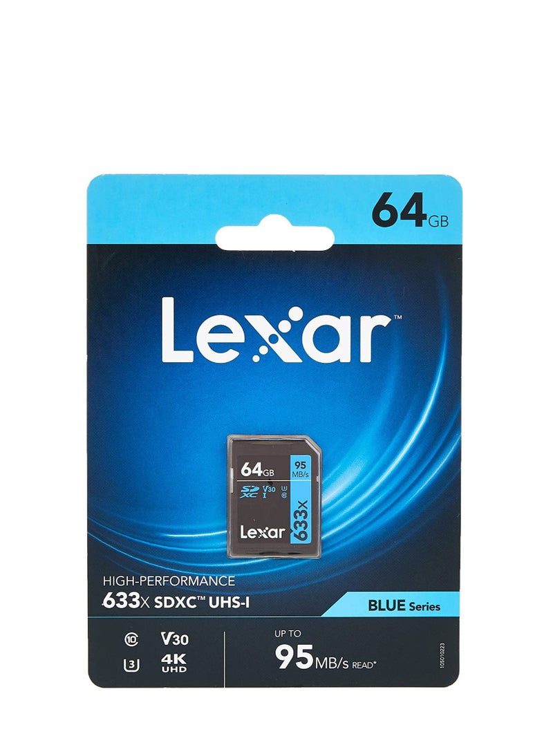 Lexar Professional 633X Sdhc/Sdxc Uhs-I Memory Card 95Mbps, Capacity 64 GB - Image 1