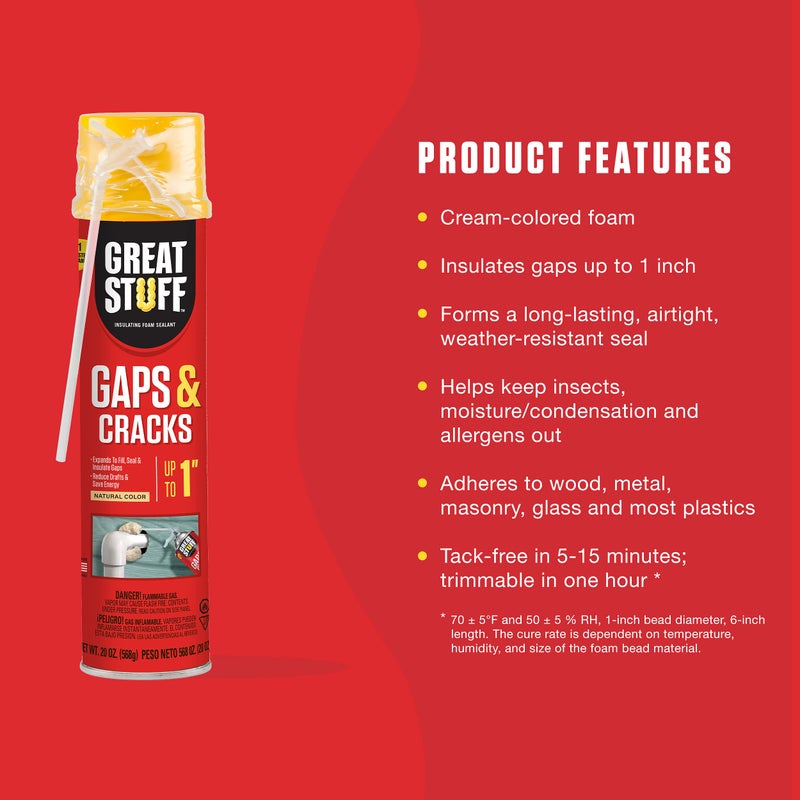 Great Stuff 157911 Insulating Foam Sealant, 20 Ounce, Ivory - Image 3