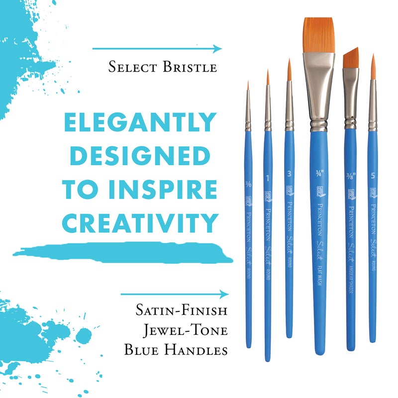 Princeton Select Artiste, Mixed-Media Brushes for Acrylic, Oil, Watercolor Series 3750, 6 Piece Value Set 121 - Image 4