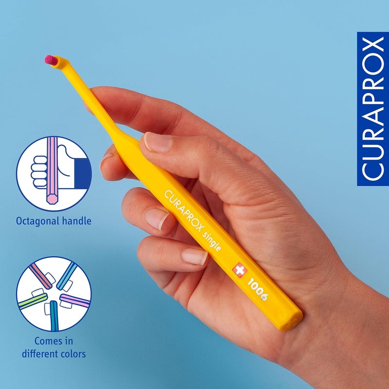 CURAPROX CS 1006 Soft Single Tuft Toothbrush I 1006 CUREN® Bristles for Precise & Gentle Plaque Removal | Promotes Healthier Gums and Teeth, Perfect for Detail Brushing, Single Pack - Image 3