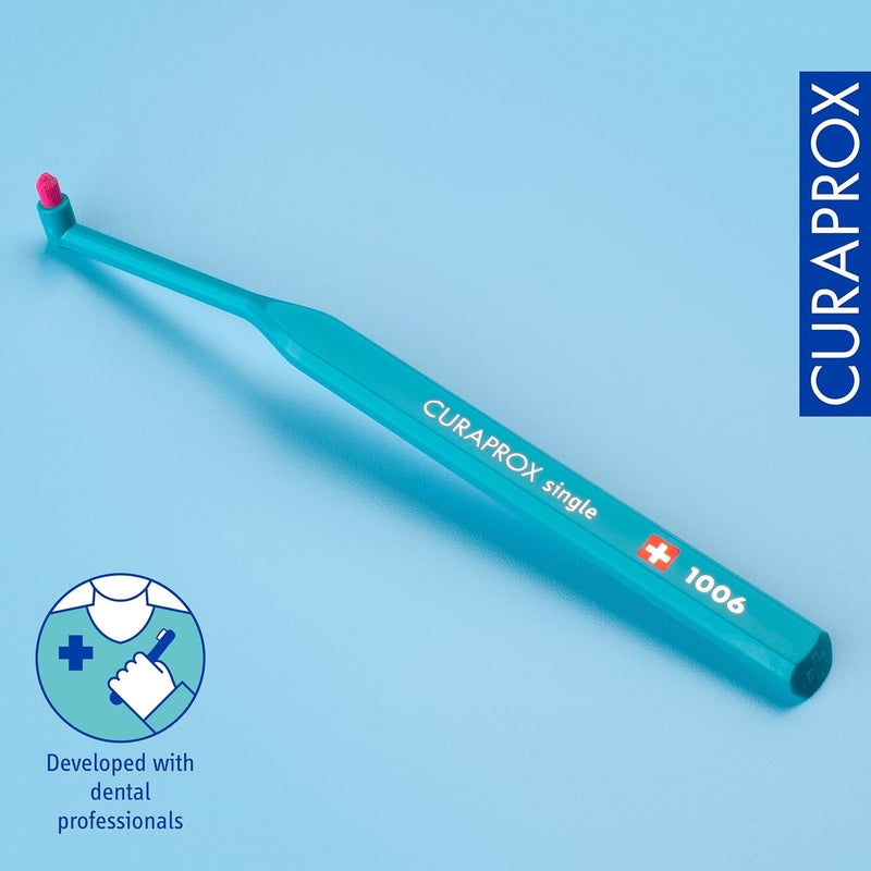 CURAPROX CS 1006 Soft Single Tuft Toothbrush I 1006 CUREN® Bristles for Precise & Gentle Plaque Removal | Promotes Healthier Gums and Teeth, Perfect for Detail Brushing, Single Pack - Image 2